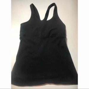 Lululemon, black racer back tank, size 6